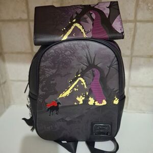 Loungefly Maleficent Dragon Prince Philip Sleeping Beauty Wallet & Mini Backpack